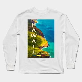 Hawaii Travel Poster Long Sleeve T-Shirt